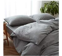 Coppia di federe casalinghe in tessuto di puro cotone, facili da pulire, lavabili in lavatrice-60 cm x 90 cm_Grigio freddo