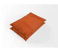 coppia di federe copricuscino art candy copriguanciale per cuscino da letto 50x80cm in fibra di cotone con chiusura laterali a bottone colorati tinta unita colore arancio mandarino