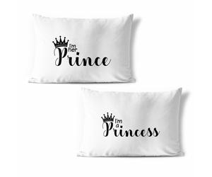 Coppia di federe da letto i am her prince i am a princess