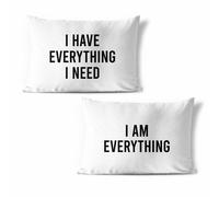 Coppia di federe da letto i have everything i need i am everything