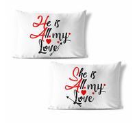 Coppia di federe da letto she is all my love he is all my love