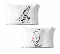 Coppia di federe da letto the beauty and the beast