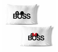 Coppia di federe da letto the boss e lady boss mickey
