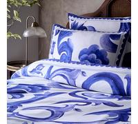 Coppia di federe in cotone stampato Paoletti Azzurro - Blu