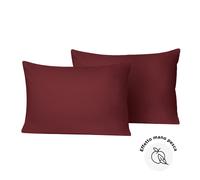 Coppia di federe in microfibra mano pesca bordeaux scuro