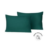 Coppia di federe in microfibra mano pesca verde scuro