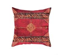 Coppia di federe in stile persiano turco, con motivi etnici tradizionali per cuscini di divani e sedie, con cerniera per una facile rimozione (D)