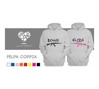 Coppia di felpe Love Innamorati Idea Regalo San Valentino Bonnie and Clyde