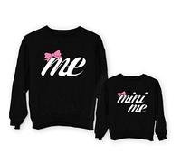 Coppia di Felpe Madre Figlia Idea Regalo Festa della Mamma Me And Mini Me Nere Grafica Femminuccia Donna M - Bimbo 1-2 Anni