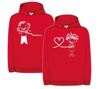 Coppia di Felpe Maglia Cappuccio o Girocollo per Uomo e Donna con Stampa Personalizzata Simpatica Fidanzati Idea Regalo Lui e Lei Amore Love SanValentino ''Scarsa Comunicazione'' Rossa Bianca Nera