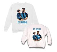 Coppia di Felpe Maglie di Padre in Figlio Idea Regalo per Il papà Squadre Tifosi Nero Azzurri