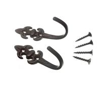 Coppia Di Fermacurtain Fleur De Lys In Metallo Nero 75 X 25 X 35mm | Onestop