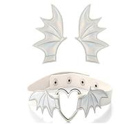 Coppia di fermagli per capelli con ali di pipistrello, stile punk, per Halloween, con ali da diavolo, stile gotico