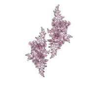 Coppia di fiori in poliestere con colletto cavo 3D, strass ABS perla abito splendido fai da te pizzo artigianato ricamo applicazione-stile 2398-1D-L