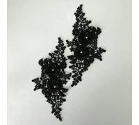 Coppia di fiori in poliestere con colletto cavo 3D, strass ABS perla abito splendido fai da te pizzo artigianato ricamo applicazione-stile 1885-1D-L
