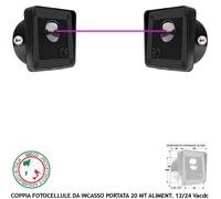 Coppia di Fotocellule Autocentranti da Incasso per Sicurezza Cancello Automatico