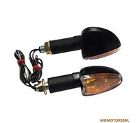 COPPIA DI FRECCE MOTO LAMPADA BCR ARROW NERO TRASPARENTE GAMBO CORTO OMOLOGATE