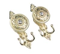 Coppia di ganci fermatende per tendaggi in stile rosa (oro brillante)