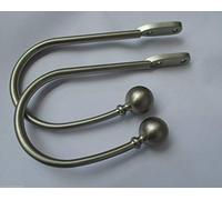 Coppia di ganci in metallo fermatenda Ironmongery World® con punta sferica, design classico (nickel satinato)