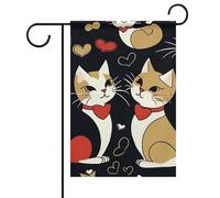 Coppia di gatti bandiera da giardino su entrambi i lati nessuna dissolvenza bandiere di benvenuto 30,5 x 45,7 cm decorativa piccola bandiera da cortile decorazione per esterni patio prato portico