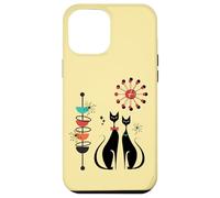 Coppia di gattini Atomic Era Mid Century in stile retrò Custodia per iPhone 12 Pro Max