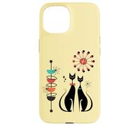 Coppia di gattini Atomic Era Mid Century in stile retrò Custodia per iPhone 15