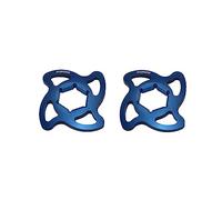 Coppia di ghiere di regolazione precarico Accossato blu con esagono interno da 14 mm per Suzuki B-King dal 2007 al 2012 (CC 1300)