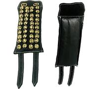 Coppia di ghungroo in pelle marrone con 4 linee (16 NO. GHUNGROO) Big Dancing Bells - QUATTRO LINEA PAD IN PELLE MARRONE COPPIA GHUNGROO