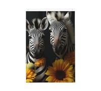 Coppia di girasoli e zebra, bandiera di benvenuto da giardino, 0,6 x 0,9 m, double face, non sbiadisce, per casa, cortile, cortile, cortile, prato, decorazione esterna