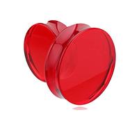 Coppia di grandi dimensioni viso piatto rosso sangue acrilico doppio flare spine orecchie calibro 28mm a 51mm E601A, Acrilico, Acrilico