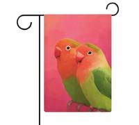 Coppia di graziosi uccellini innamorati, bandiera da giardino per le vacanze, decorazione per giardino, casa, cortile, bifacciale, 12x18 pollici