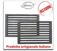 Coppia di griglie in ghisa 20x30x1 cm per camini e stufe, in offerta