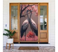 Coppia di gru con corona rossa n. 24 coperture decorative per porte, decorazioni per interni ed esterni, primavera, estate, autunno, inverno, Halloween, Natale, decorazioni per la casa