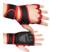 Coppia di guanti per sollevamento pesi con polsiere regolabili, unisex, guanti da allenamento per palestra e sollevamento pesi per uomini e donne