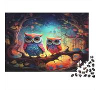 Coppia di gufi Puzzle 1000 Pezzi Adulti In cartone Resistente, Un Set Di Puzzle A Rompicapo Per Brain Training Puzzle, Ideale Per Arredo Parete, Enigma Del Regalo Di Natale 52x38cm/1000pcs