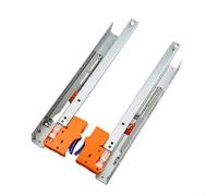 Coppia di guide per cassetti con chiusura ammortizzata, estensione completa, montaggio inferiore per mobili da cucina, in acciaio zincato bianco, resistente, capacità di carico di 45,4 kg