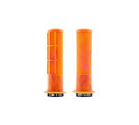 Coppia di impugnature dmr deathgrip2 flange lock on da 135 mm colore arancione rosa bubblegum