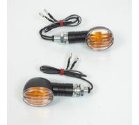 coppia di indicatori di direzione tondi con lampadina 12v 21w m10 nuovi per moto