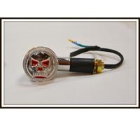 Coppia Di Intermittenti Testa Morte Cranio Rosso per Moto Custom