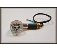 Coppia Di Intermittenti Testa Morto Cranio Nero per Moto Custom Quad Trike