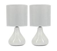 Coppia di Lampada da Comodino bianche Abat-Jour LUMI Camera da Letto e tavolo