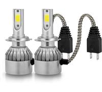 Coppia Di Lampade a Led per Auto Moto C6 H7 6000K Fari a Luce Bianca Lampadine