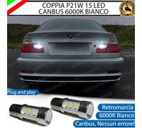 COPPIA DI LAMPADE RETROMARCIA 15 LED P21W CANBUS BMW SERIE 3 E46 NO ERROR
