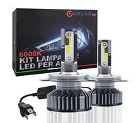 Coppia di Lampadine H4 LED 10000LM, Kit Lampada Sostituzione per Alogena Lampade e Xenon Luci, Fari Abbaglianti e Anabbaglianti per Auto, 12V 6000K Bianco