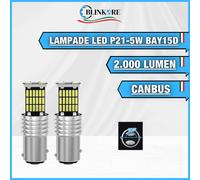Coppia di Lampadine LED P21-5W BAY15D 12V 2000 LM Retromarcia stop posizione