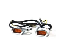 Coppia di Lampeggiante Cromo LED Riparazione Retrovisore O Vite Per Sportster