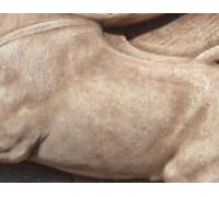 COPPIA DI LEONI LEONE DIRITTI PER GIARDINO DA ESTERNO IN CEMENTO MARMO E PIETRA