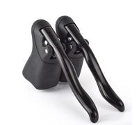 Coppia di leve freno da strada in lega di alluminio, design nascosto con impugnatura regolabile, ritorno automatico per manubri da 22,2-23,8 mm, parti da ciclismo argento (nero)