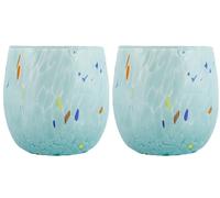Coppia Di Luce Blu Murano Vetro Bere Artistico Bicchieri