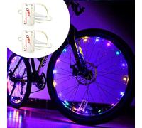 Coppia di luci luminose per ruota della bicicletta, impermeabili, a LED, perfette per ciclismo sicuro di notte (colorata)